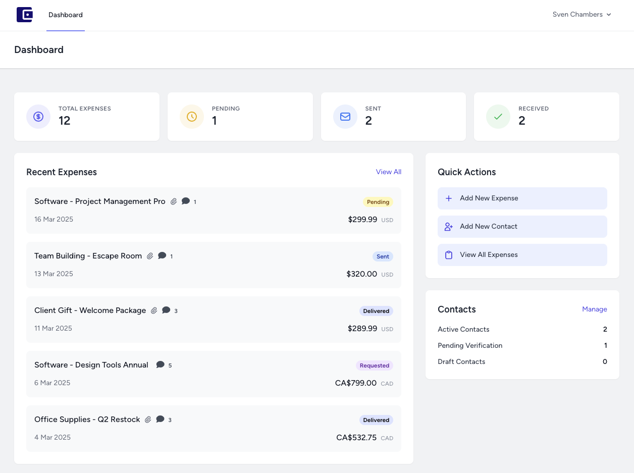 Expense Tracking Demo 1